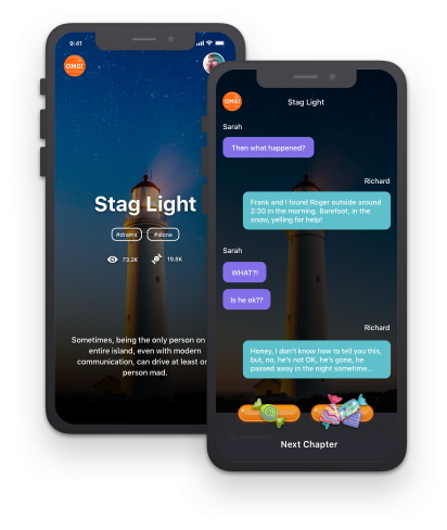 Chat Candy Phone screens